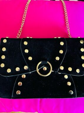Epic black gold studs hippie vibes bohemian bag